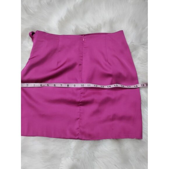Superdown Twee With Bow Detail Pink Satin Mini Rissa Wrap Skirt Size Medium - Picture 10 of 13